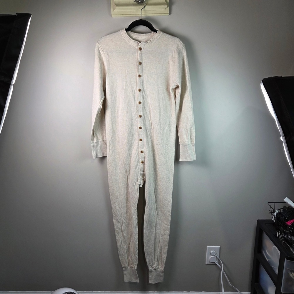 Duofold by Champion Union Suit Mens S Cream Excellent Merino Wool Blend Thermal